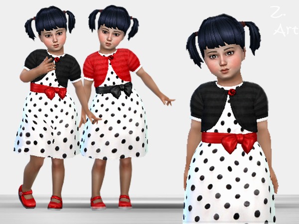 Sims 4 BabeZ 45 pretty polka dot dress by Zuckerschnute20 at TSR