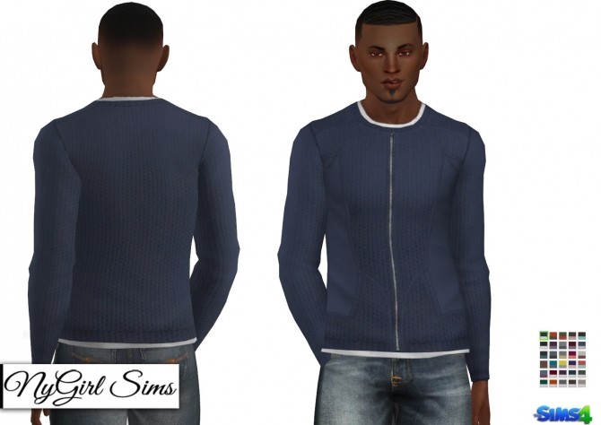 Double Layered Zip Up Sweater at NyGirl Sims » Sims 4 Updates