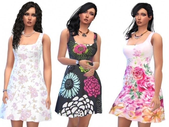 Sims 4 Printed dresses at Louisa Creations4Sims