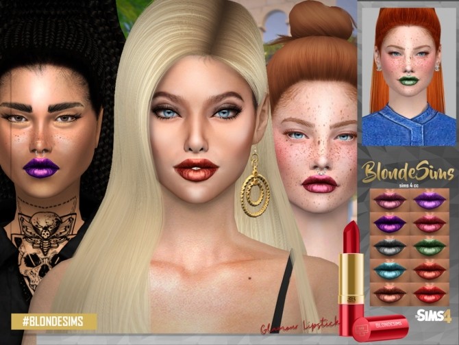 Sims 4 Glamour Lipstick at REDHEADSIMS