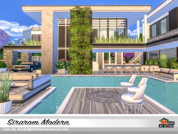 Sims 4 Sirarom Modern house by autaki at TSR