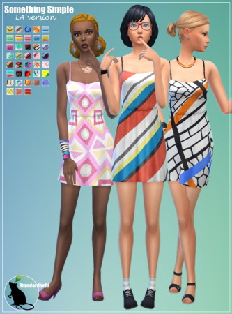 Something Simple Dress EA version by Standardheld at SimsWorkshop