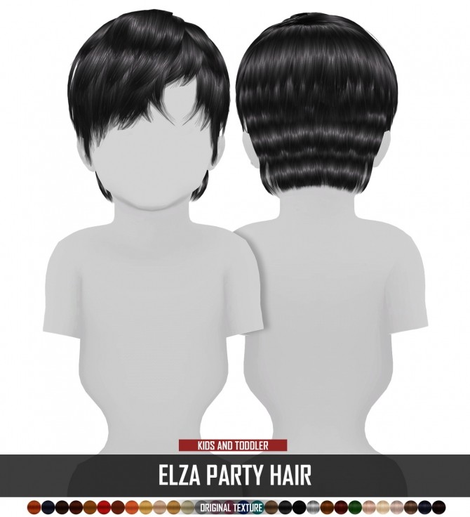 Sims 4 ELZA PARTY HAIR KIDS AND TODDLER VERSION by Thiago Mitchell at REDHEADSIMS