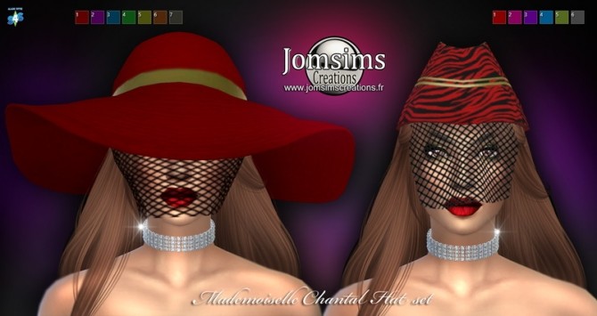 Sims 4 Mademoiselle chantal hat SET at Jomsims Creations