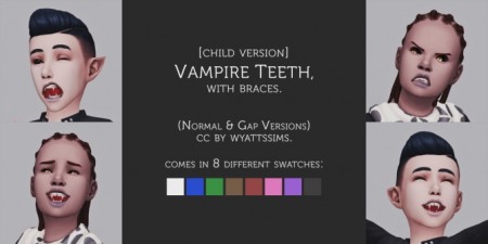 VAMPIRE TEETH (WITH BRACES) CHILD VERSION at Wyatts Sims