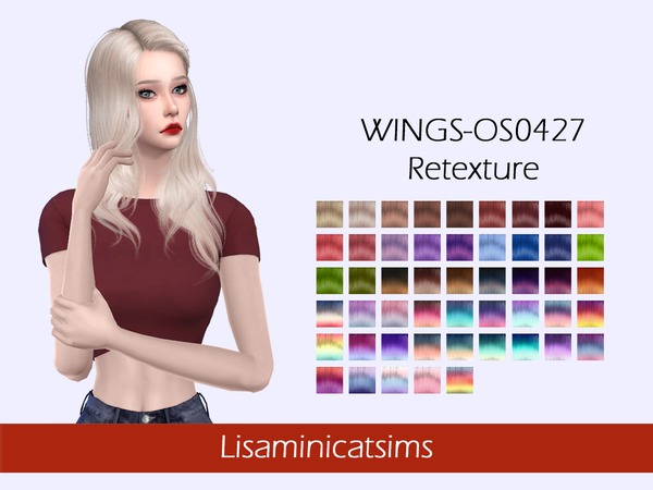 Sims 4 LMCS WINGS OS0427 Hair Retexture by Lisaminicatsims at TSR