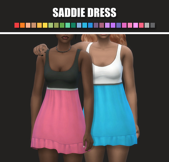 Sims 4 Saddie Dress by maimouth at SimsWorkshop