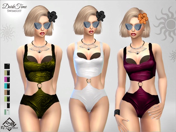 Sims 4 DarkTime Swimsuit by Devirose at TSR