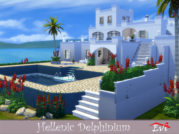 Sims 4 Hellenic delphinium house by evi at TSR