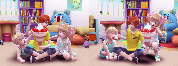 Sims 4 Siblings Pose (Parfait) at A luckyday