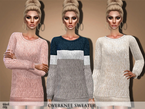 Sims 4 Overknee Sweater by Black Lily at TSR