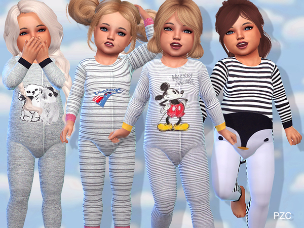 Sims 4 Rainbow Onesies Collection For Toddler by Pinkzombiecupcakes at TSR