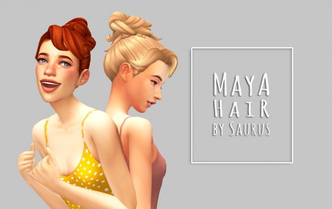 Sims 4 Maya Hair & Pippa Dress at Saurus Sims