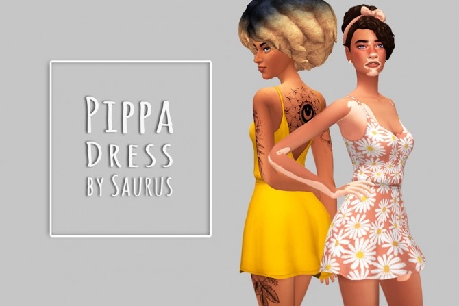 Sims 4 Maya Hair & Pippa Dress at Saurus Sims