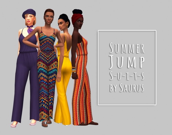 Sims 4 Summer Jumpsuit Collection at Saurus Sims