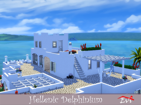 Sims 4 Hellenic delphinium house by evi at TSR