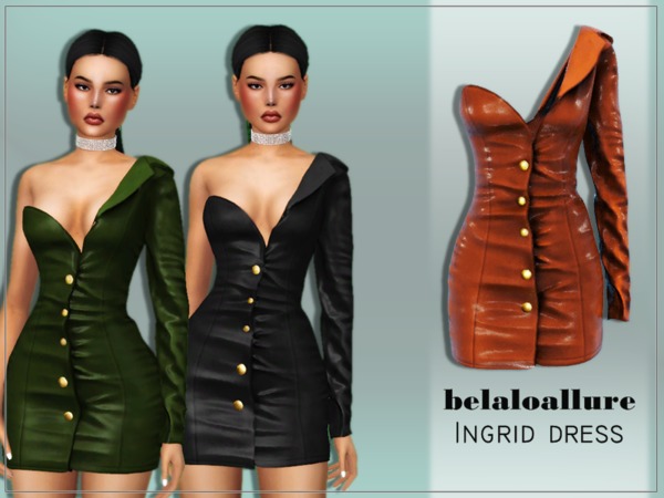 Sims 4 Belaloallure Ingrid dress by belal1997 at TSR