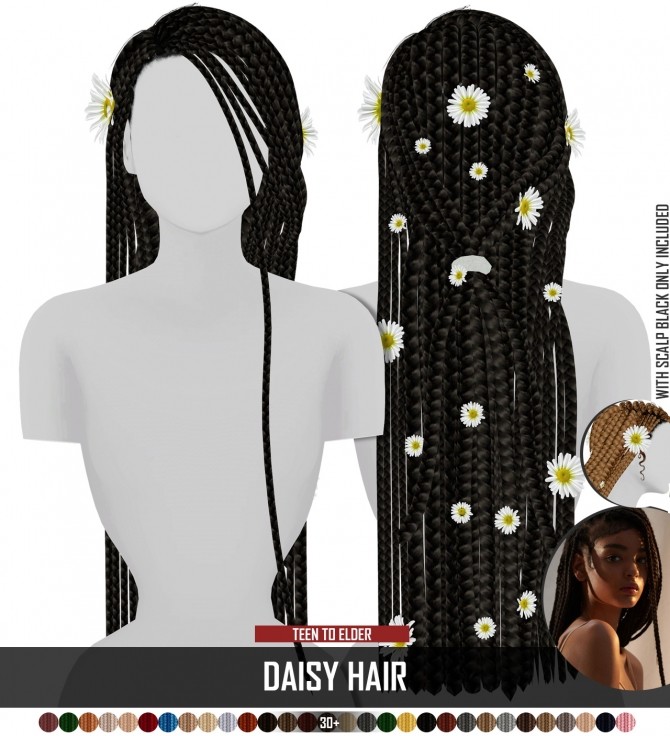 Sims 4 DAISY HAIR by Thiago Mitchell at REDHEADSIMS
