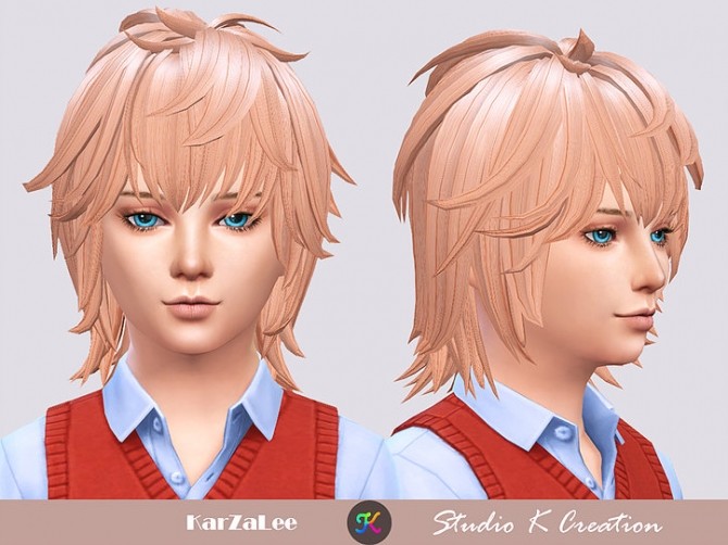 Sims 4 Animate hair 95 Zen child at Studio K Creation