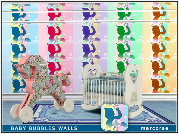 Sims 4 Baby Bubbles Walls by marcorse at TSR