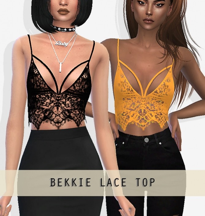 Sims 4 BEKKIE LACE TOP at Grafity cc