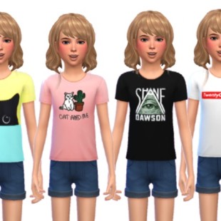 T-shirt Set by Pinkzombiecupcakes at TSR » Sims 4 Updates