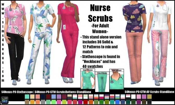 Sims 4 Nurse Scrubs by SamanthaGump at Sims 4 Nexus
