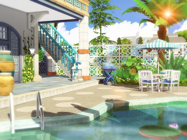 Sims 4 Elegant Greek Mansion by MychQQQ at TSR