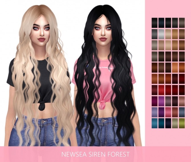 Sims 4 Newsea Siren Forest Hair Retexture at FROST SIMS 4