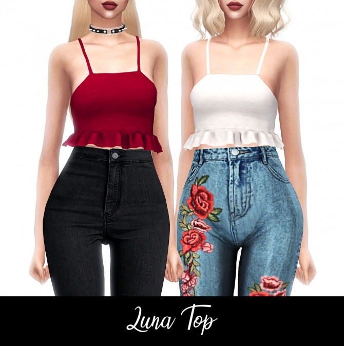 Sims 4 LUNA TOP (P) at FROST SIMS 4