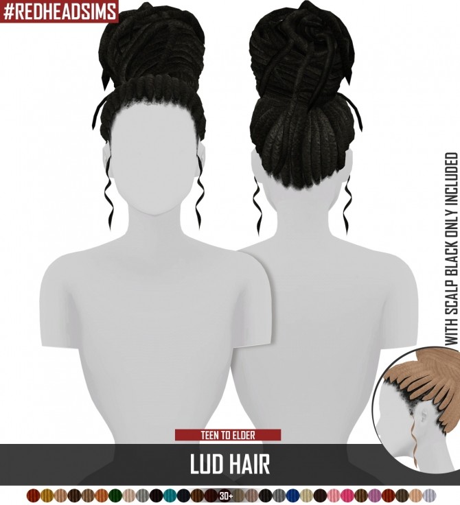 Sims 4 LUD HAIR by Thiago Mitchell at REDHEADSIMS