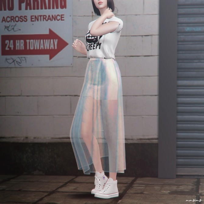 Sims 4 Seoul city lights skirt AF at MMSIMS