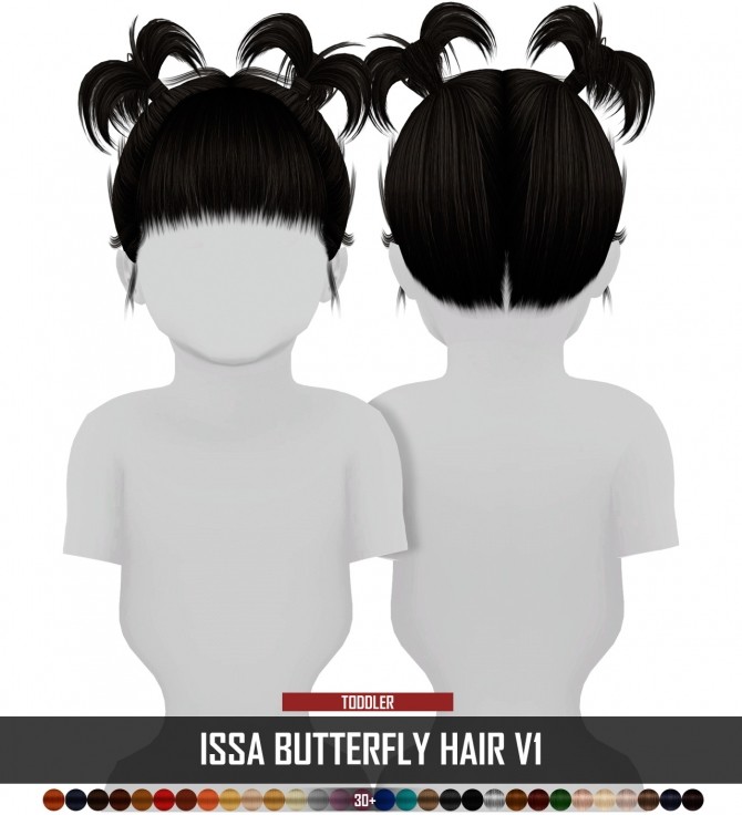 Sims 4 ISSA BUTTERFLY HAIR by Thiago Mitchell at REDHEADSIMS