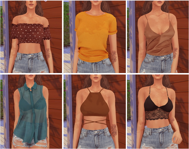 Sims 4 Tops collection at Elliesimple