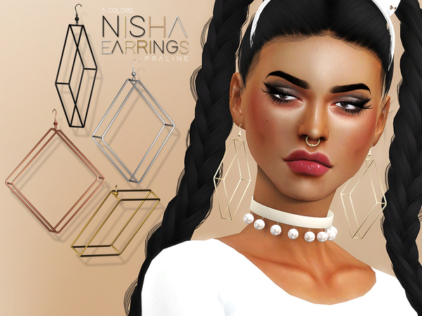 Sims 4 Nisha Earrings by Pralinesims at TSR
