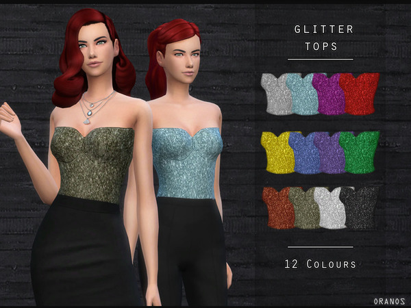 Sims 4 Glitter Tops by OranosTR at TSR