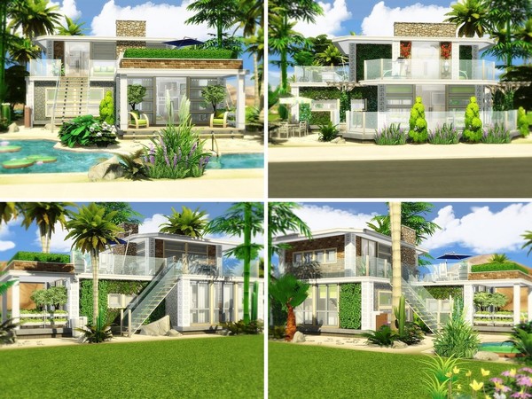 Sims 4 Modern Beach House 2 by MychQQQ at TSR