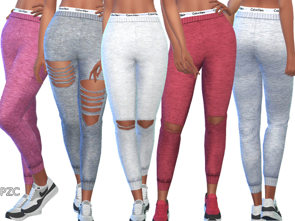 Sims 4 Distressed Ripped Joggers by Pinkzombiecupcakes at TSR