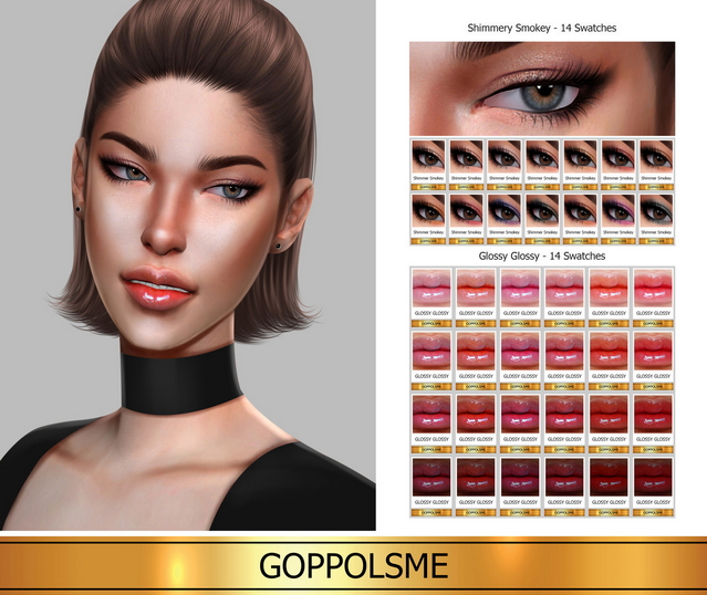 Sims 4 GPME GOLD Shimmery Smokey / Glossy Glossy at GOPPOLS Me