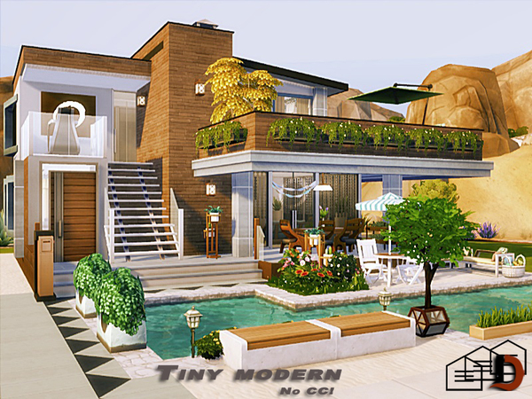 Sims 4 Tiny modern house by Danuta720 at TSR