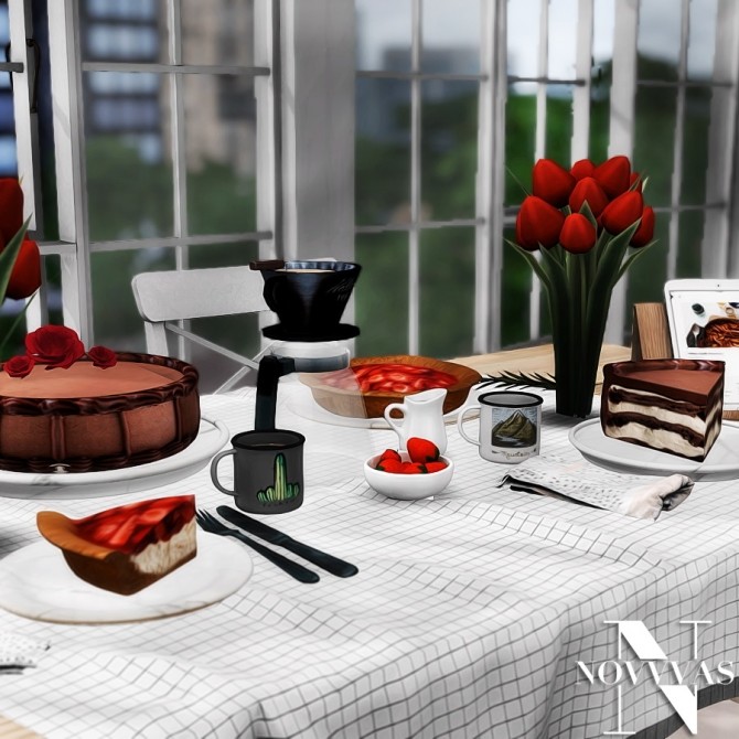 Sims 4 CAKES SET CONVERSION & COFFEE MUGS RECOLORS at Novvvas