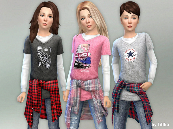 Sims 4 Kids Fall Clothing by lillka at TSR