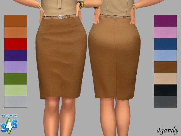 Sims 4 Pencil Skirt Solids by dgandy at TSR