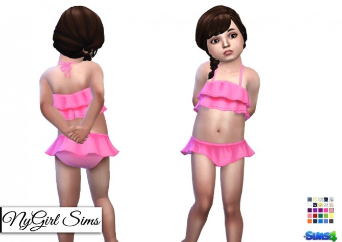 Sims 4 Toddler Ruffle Two Piece Swimsuit at NyGirl Sims