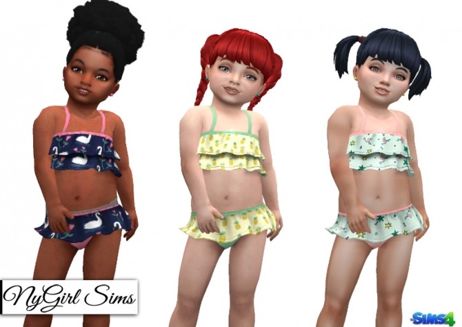 Sims 4 Toddler Ruffle Two Piece Swimsuit at NyGirl Sims