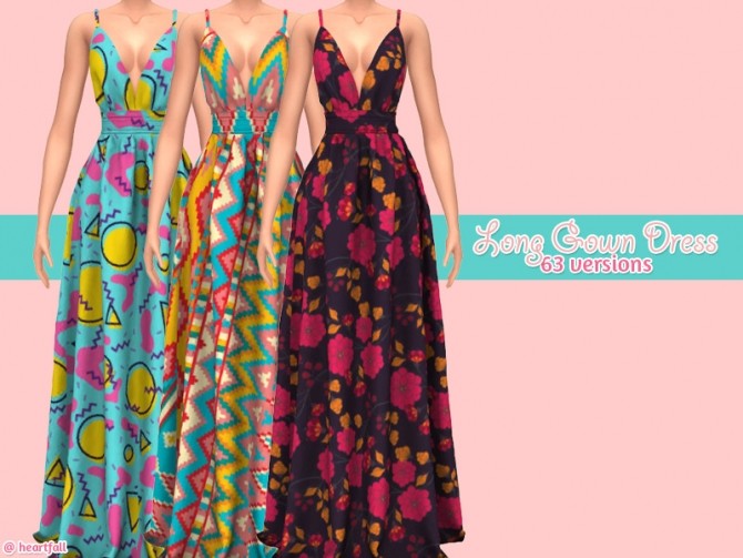 Sims 4 Long gown dress at Heartfall