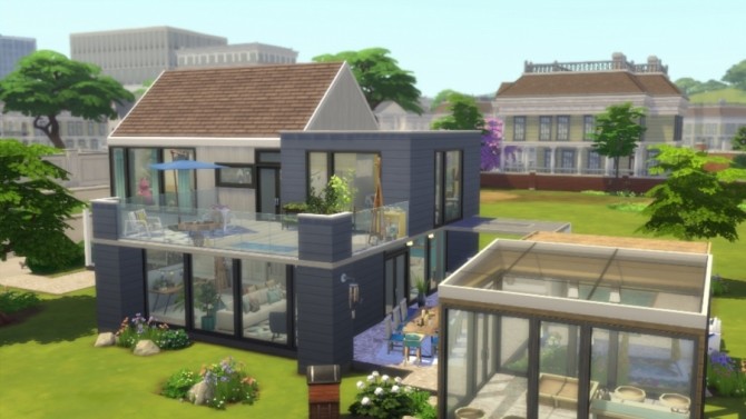 Sims 4 Cosy Blue house by SundaySims at Sims Artists