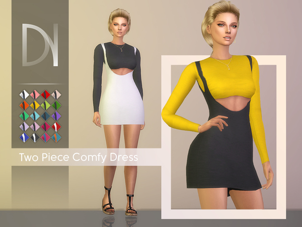 Sims 4 Two Piece Comfy Dress by DarkNighTt at TSR