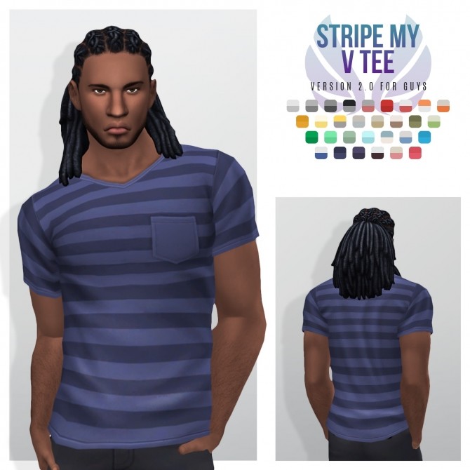 Sims 4 Simple V Necks Keeping It Simple and Stripe My V Tees at Simsational Designs