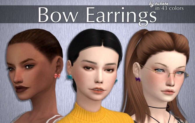 Sims 4 Bow Earrings at Tukete